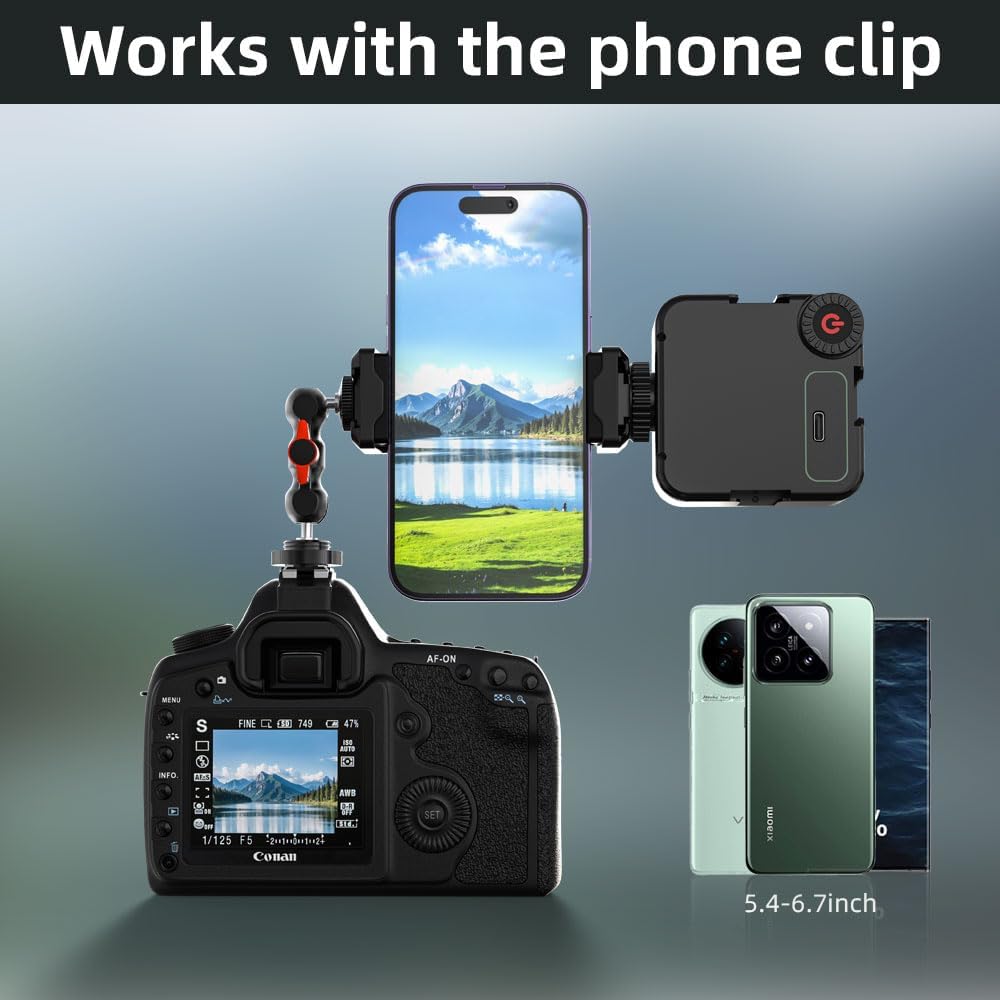 SOH Mingying 2 17/16/15, SOH Hot/Cold Shoe Phone Mount Holder, Universal Ball Head Smartphone Mount Adapter, Cold Shoe