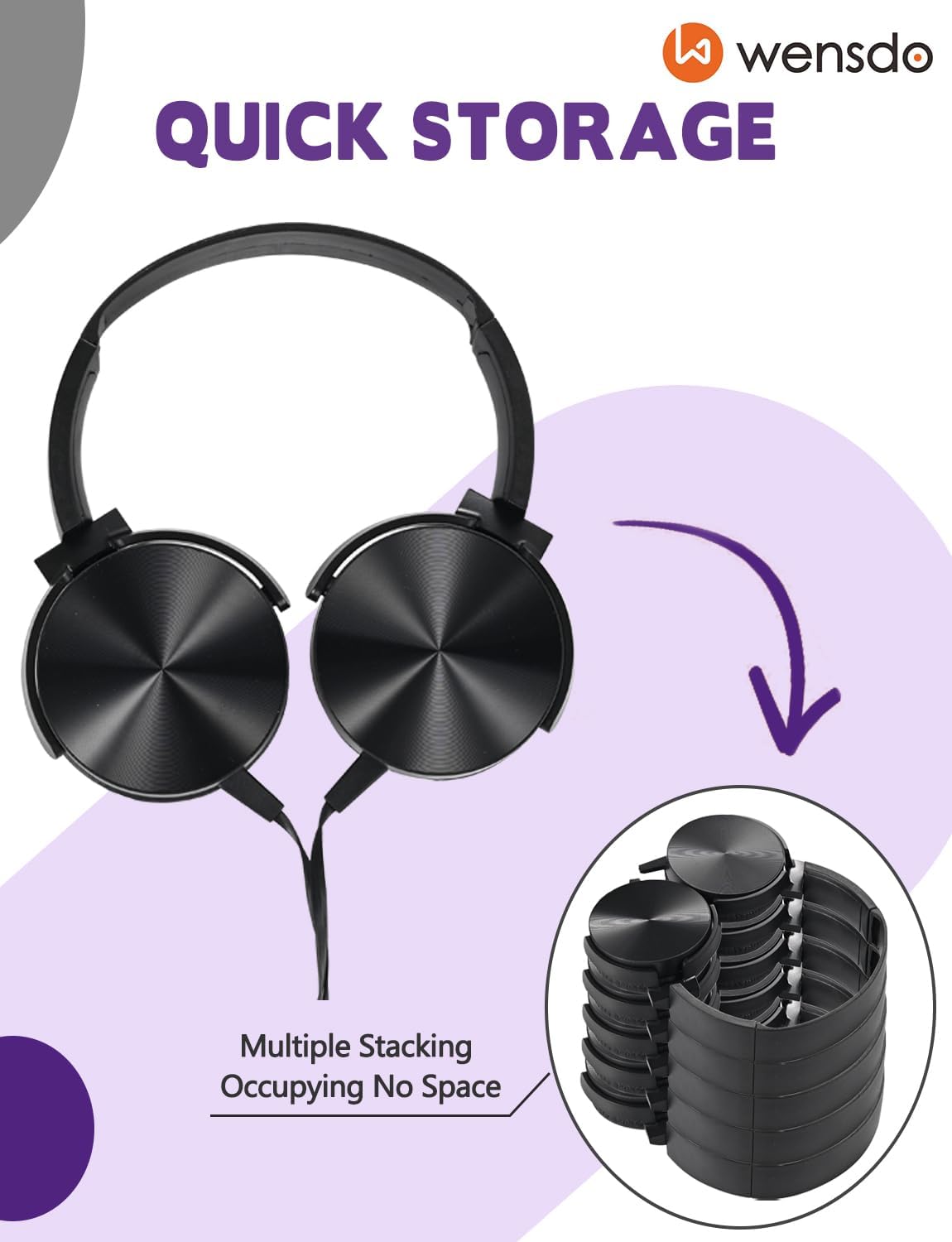 2 Pack (HY450, 2 Kids Headphones for School Classroom Students Teens Children Toddler Boys Girls and Adult Black)
