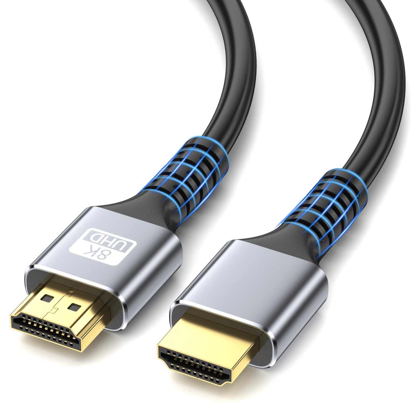 looyotul 8k 6.6ft 8K@60Hz/4K@120Hz 48gbps 3D PS4/PS5(Silvery) Hdmi Cable Ultra High Speed HDMI Cable Gold Plated