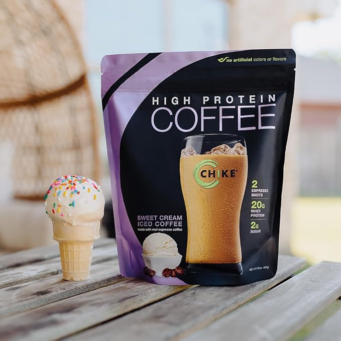 Chike Sweet Cream High Protein Iced Coffee, 20 G Protein, 2 Shots Espresso, 2 G Sugar, Keto Friendly and Gluten Free, 14 Servings (17.8Ounce)