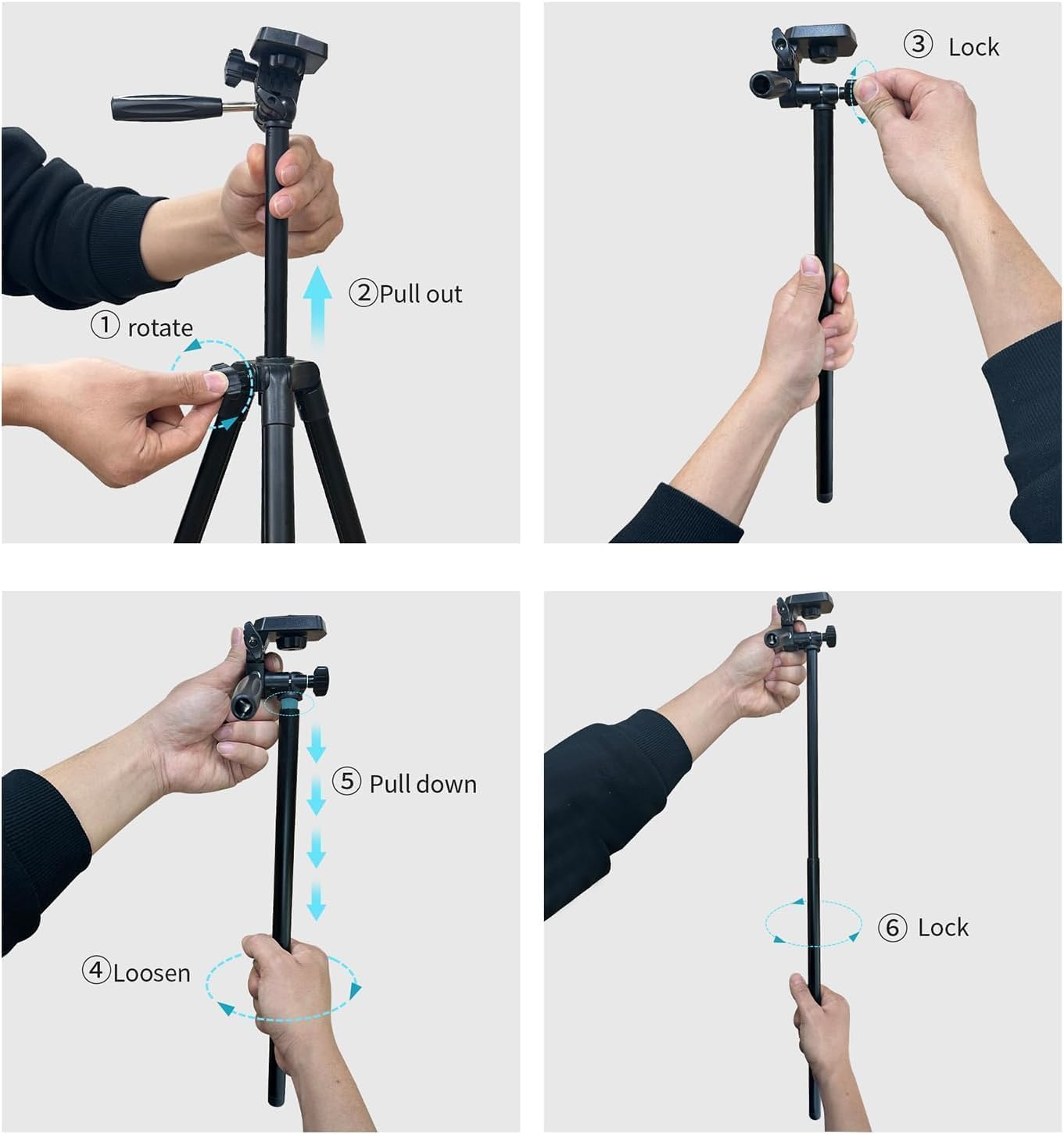 Auleda 71 6.6 LB VT-831HYS Camera Tripod Aluminum Tall Tripod Stand Compatible with Canon Nikon with Wireless Remote