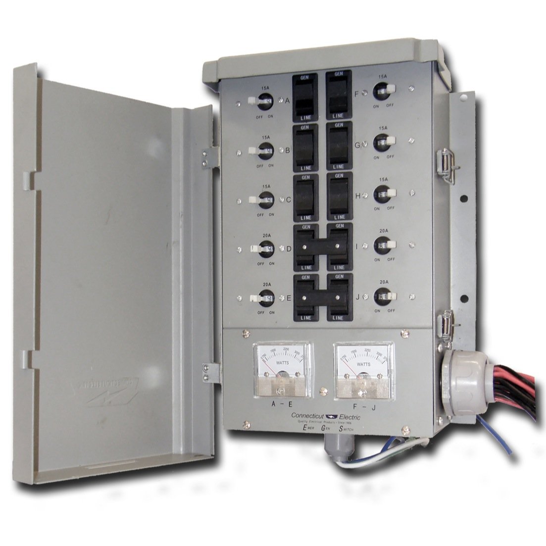 Connecticut Electric EGS107501G2 30Amp 10 Circuit G2 Backup Power Manual Transfer Switch