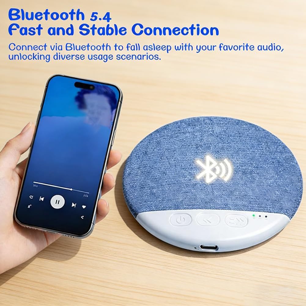 Generic 5.4 (Pink,1pcs) Portable Bluetooth Under Pillow Speaker, Mini Bluetooth Pillow Speaker Sleeping, with White