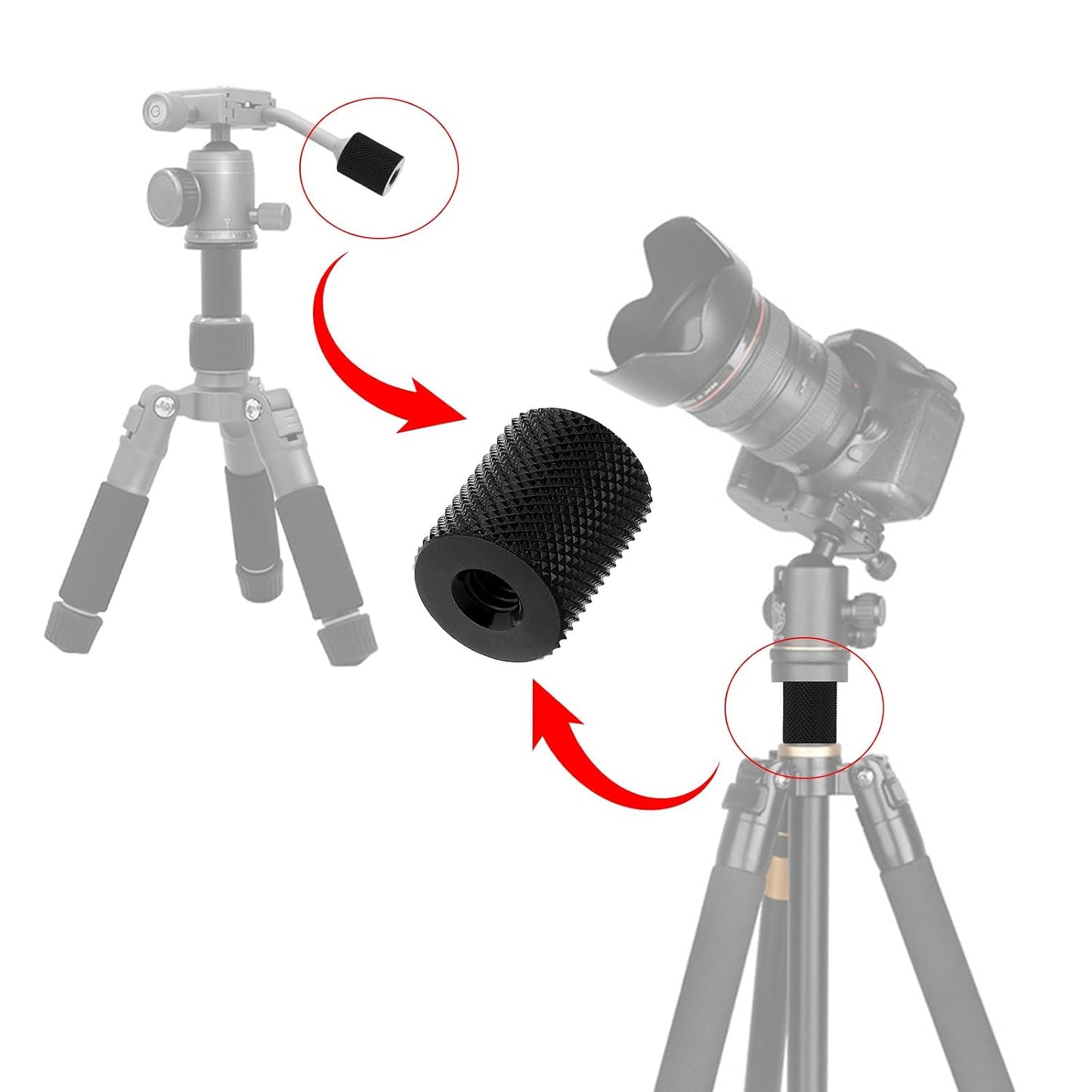 Vin Beauty 1/4 3/8 4 3/8 1/4 to Tripod Camera Screw Converter, Pcs Double Female Thread Female to Female Adapter