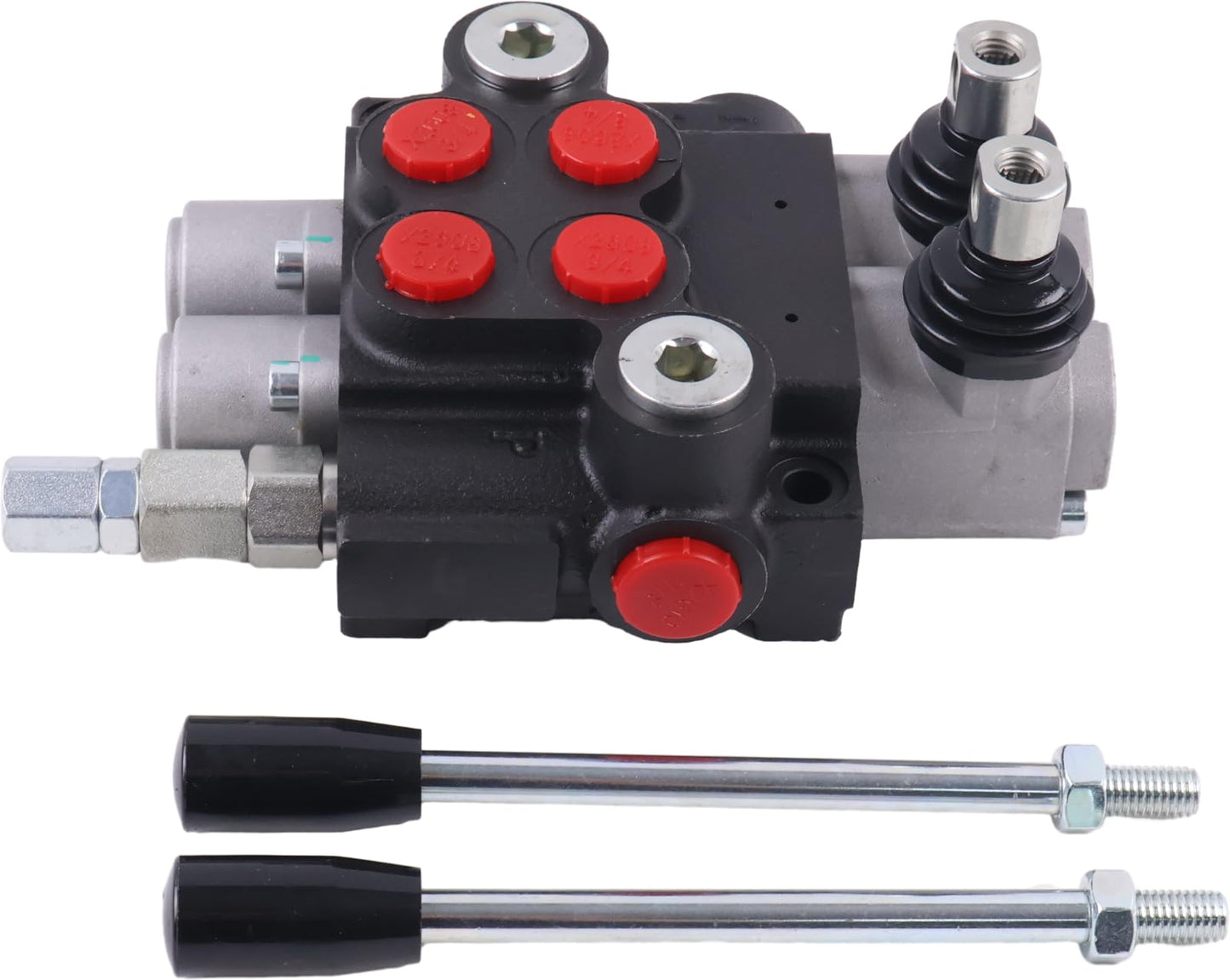 Solarhome 2 Spool Hydraulic Direction Control Valve Open Center Double Acting 13 GPM 3600 PSI SAE Ports Compatible With Tractors Loaders Log Splitters