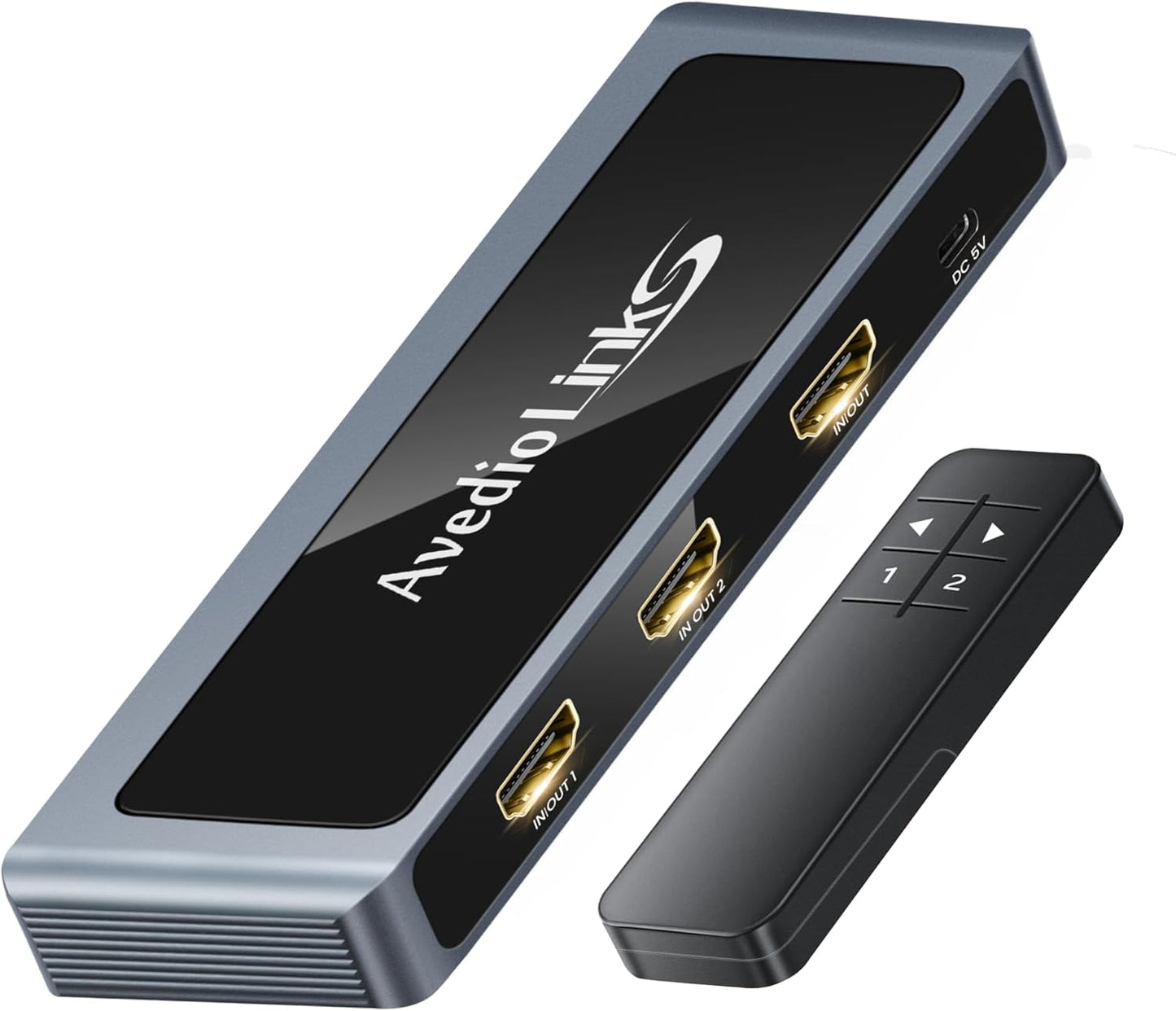 avedio links 8K 2.1 4K@120Hz 8K@60Hz, 2 1 2 1 PS5 HDMI Switch Bi-Directional in Out HDMI Switcher with Remote, Aluminum