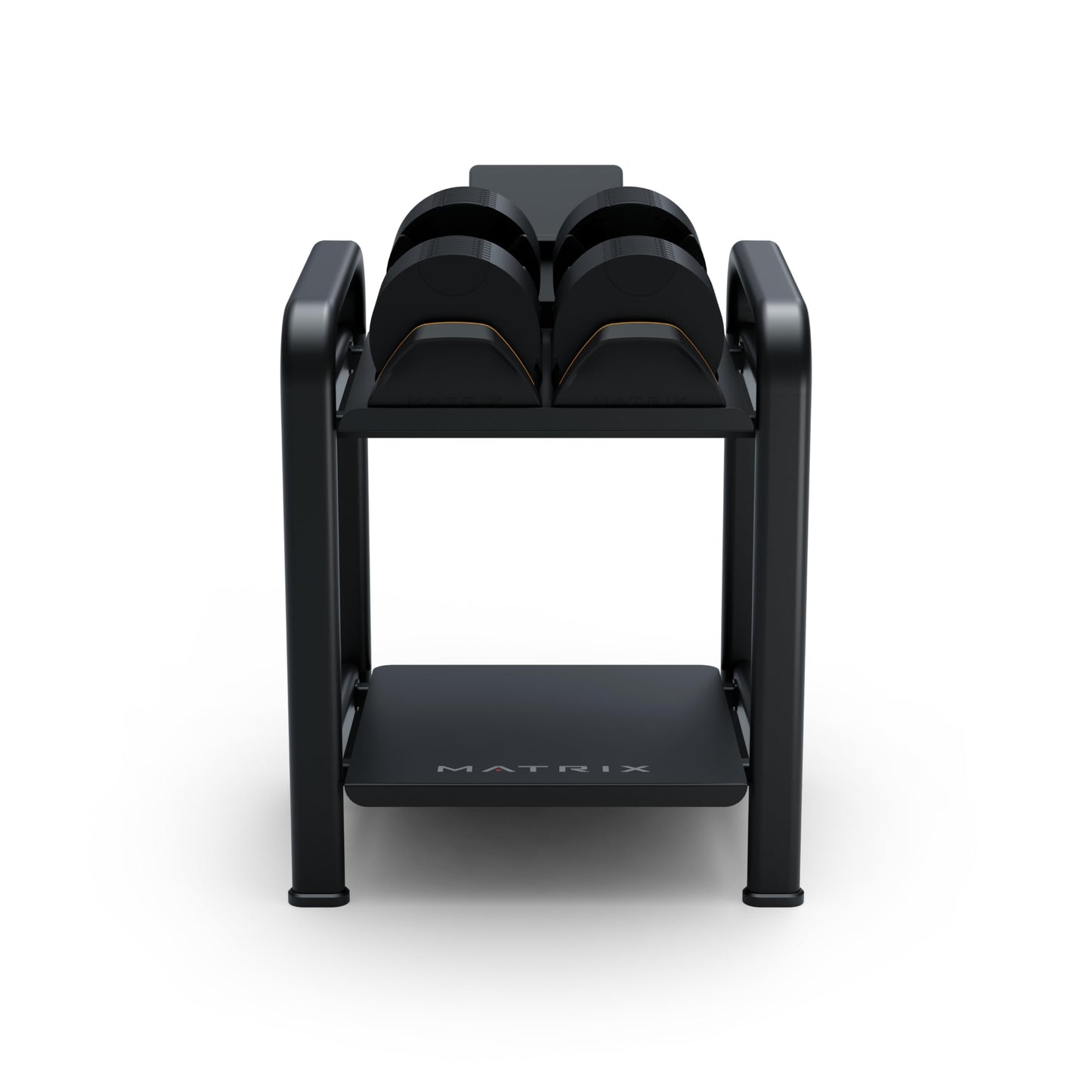 Matrix Fitness Dumbbell Storage Rack | Organized Gym Equipment with Easy Dumbbell Access and Accessory Storage | Integrated Device Holder for Added Functionality