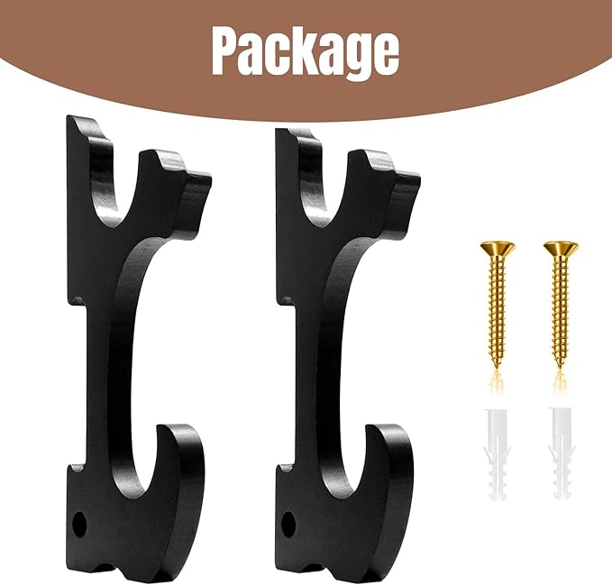Eforlife 2/Set Sword Hook Wall Mount Samurai Sword Hanger Display Holder Adjustable for Katana Wakizashi Tanto Genji Sword Weapon Rack