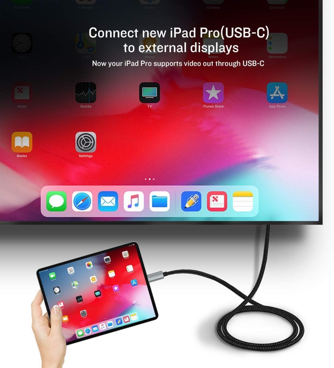 17 16 15 6.6FT, 1080P USB-C to HDMI Adapter Cable for iPhone / / HD, YouTube to TV Output Compatibility, Projector