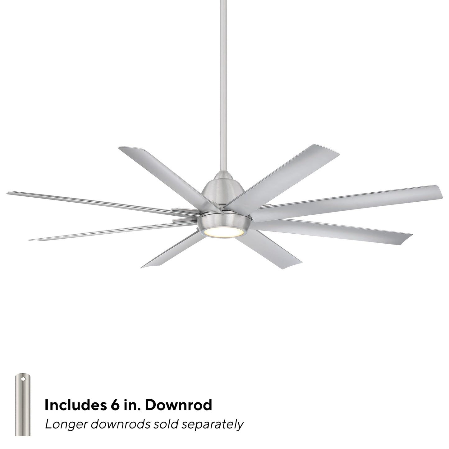 WAC Lighting Mocha XL 8 Blades Aluminum Smart Ceiling Fan in Brushed Nickel