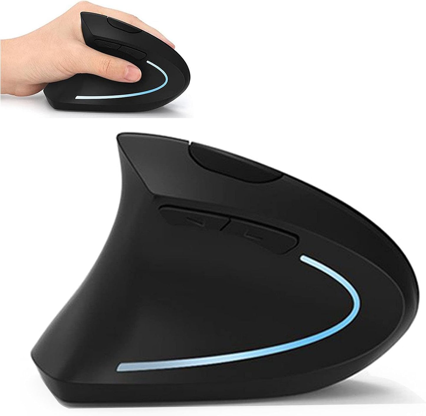 Lekvey 2.4 Left Handed Mouse, Wireless GHz USB Lefty Left Hand Ergonomic Vertical Mouse, Less Noise - Black