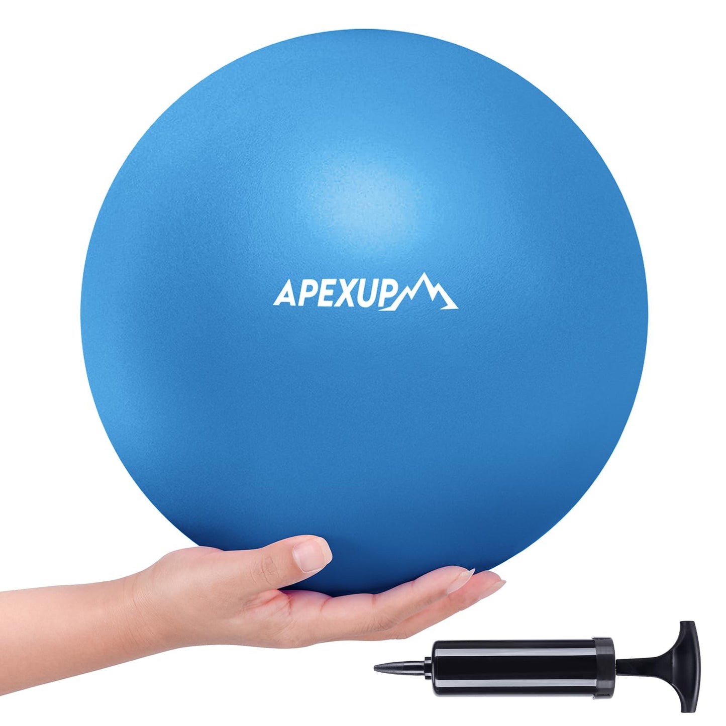 APEXUP 9 Inch Pilates Ball Small Exercise Ball for Yoga, Fitness, Balance, Core Workout, Physical Therapy (XXS (9") 23cm, Blue)