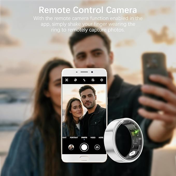 Smart Health Rings for Women Men, Fitness Tracker with Heart Rate, Blood Oxygen, HRV, Sleep Tracker, Step Tracker, No Subscription Fee, IP68 Waterproof Smart Ring for iphone & Android (Silver 8#)