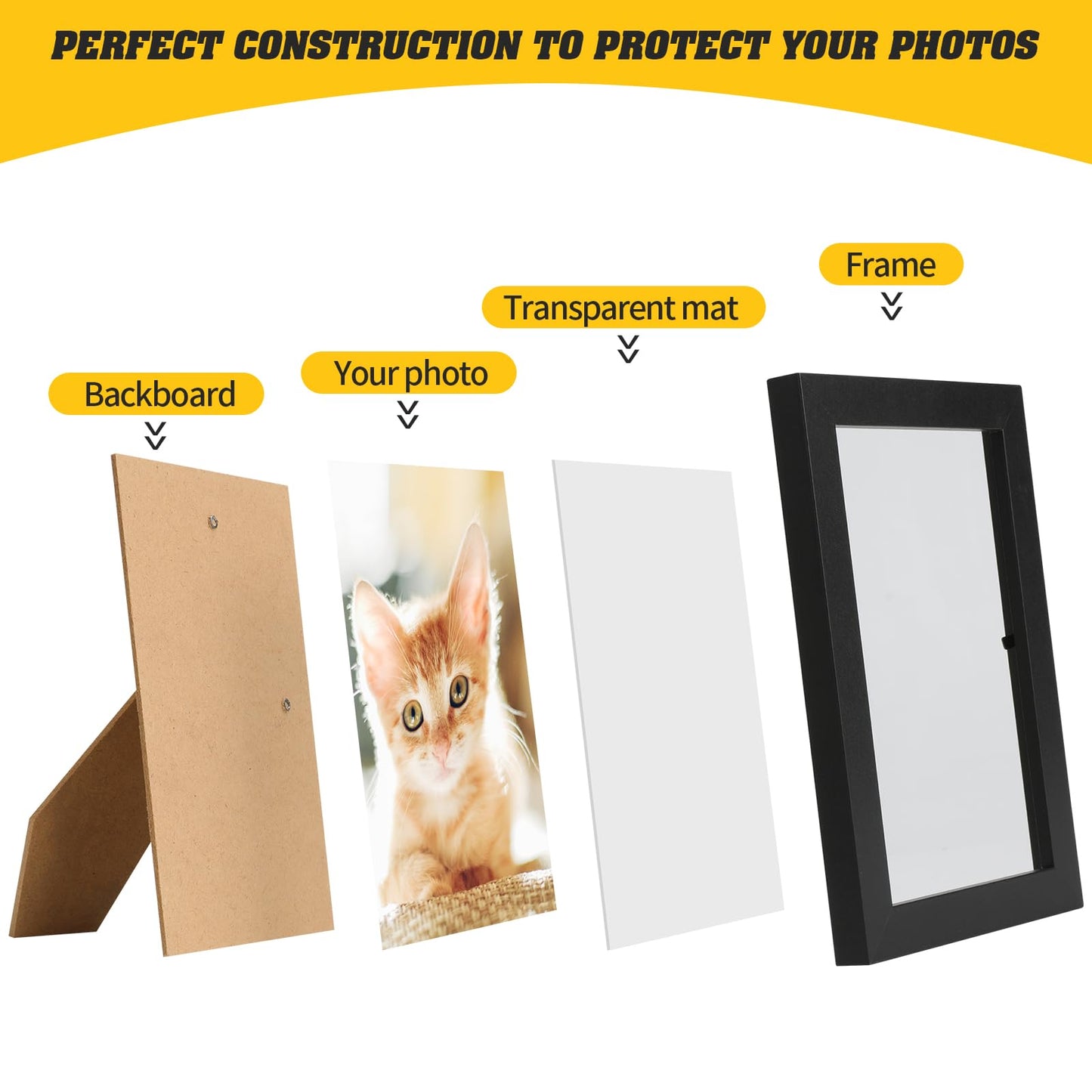 YOUKE OLA Set of 50 Picture Frame Bulk Photo Frames Wall Mounting Simple Photo Frames Multi Picture Frames for Wall or Tabletop, Black