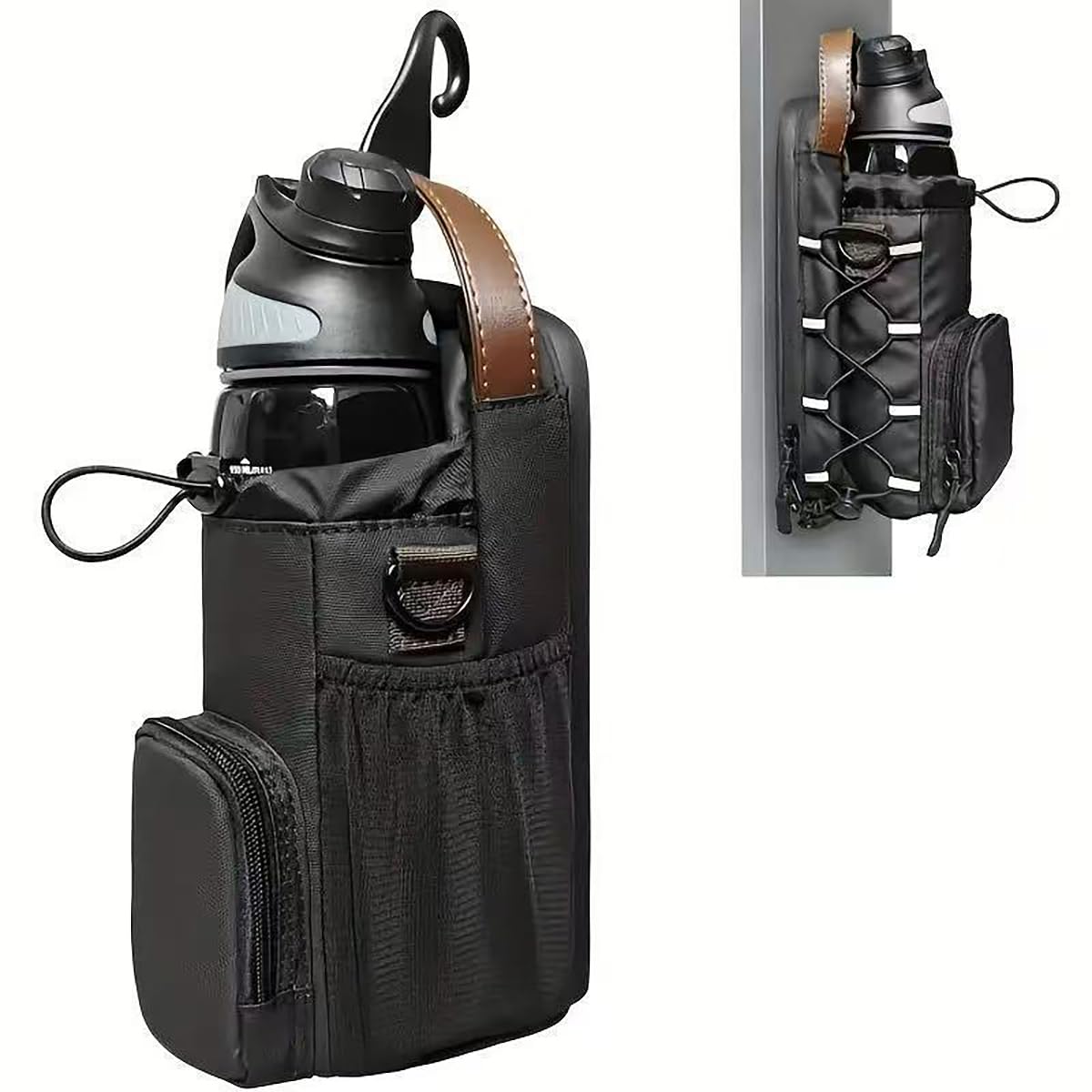 YMTengFei Magnetic Gym Bag with Water Bottle Holder & Phone Pockets & Shoulder Strap,Magnetic Bag Gym Accessories Organizer for Men Women,Crossbody Bag for Sports & Travel (Brown)