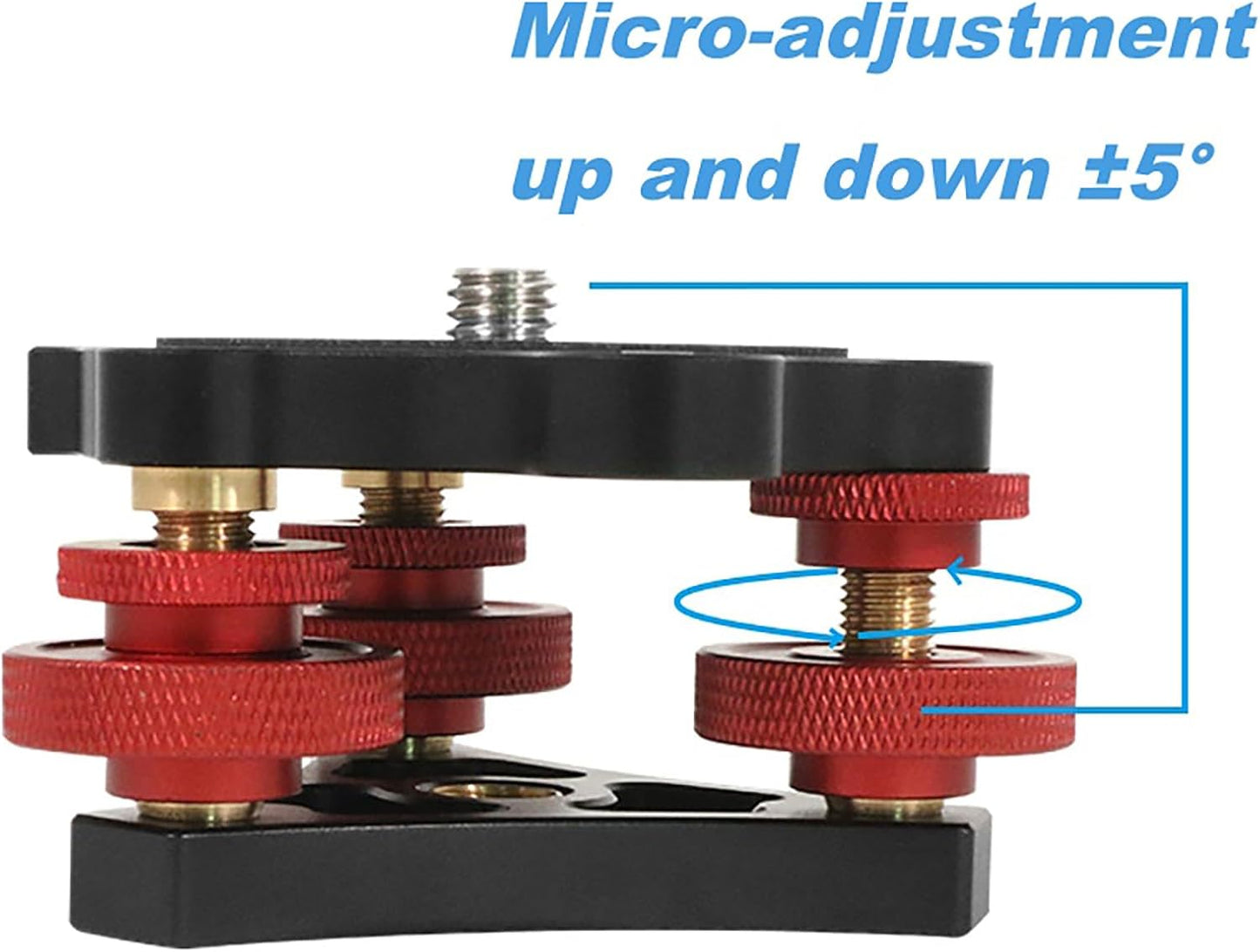 SQFOR +/-5 3 Camera Leveler, Tri-Wheel Leveling Base for Macro Photography with Degree Precision Adjustment, Aluminum