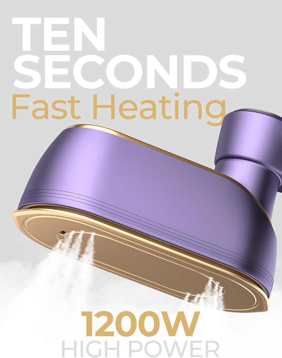 Skiennix Portable Travel Steamer - 1200W Handheld Fabric Steamer with LCD Display | 150ml Tank, Fast Heat-Up, Purple
