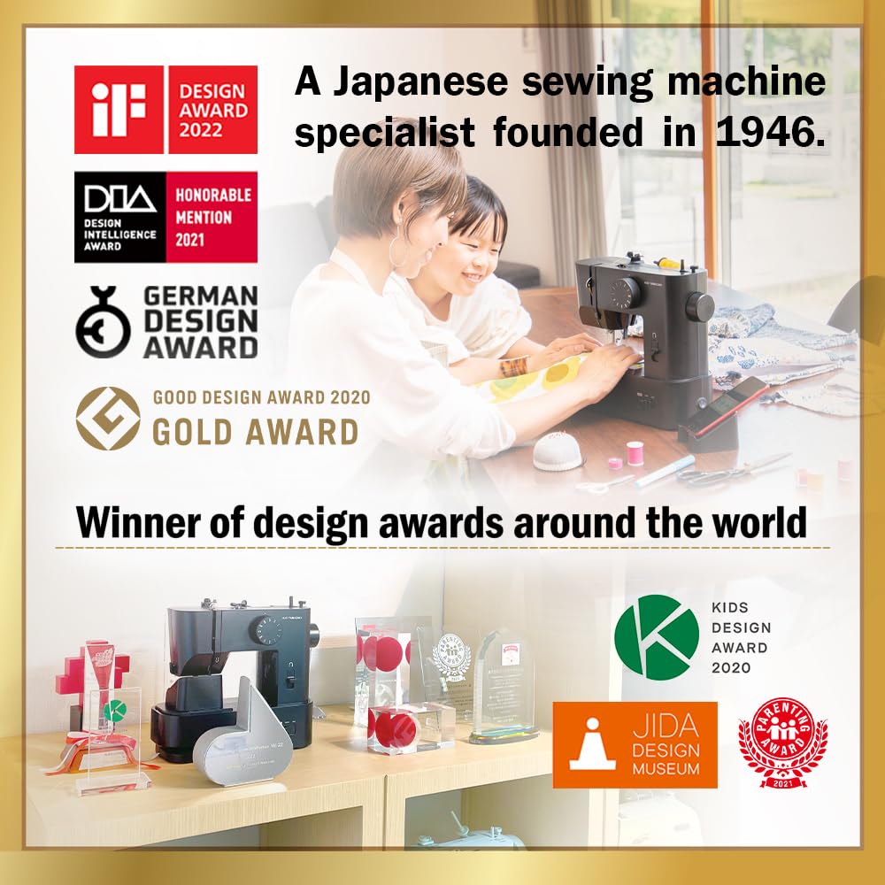 AXE YAMAZAKI sewing machine MM-10 | Small Portable & Super Lightweight Sewing machine For Beginners,Designed in JAPAN,For travel secondary Mini sewing machine