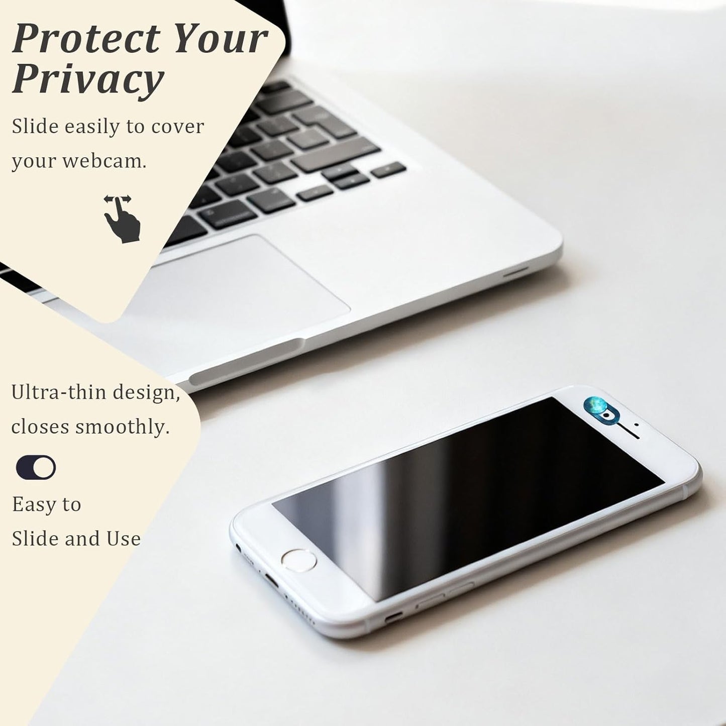 Brvlsoc (10-Pack) 0.7mm Camera Cover Slide Ultra-Thin Colorful Privacy Webcam Stickers for MacBook, iPad, Laptop