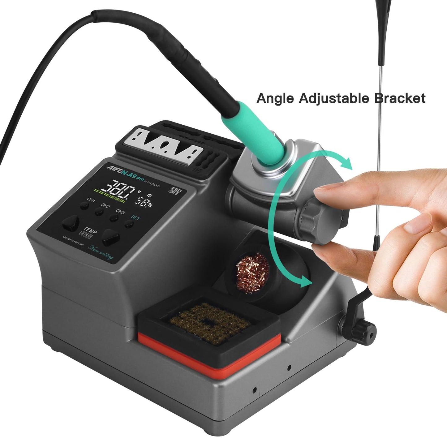 A9PRO Soldering Station 120W Handle Control Temperature 212°F-842°F Solder Station Soldering Iron with C210 Handle and 3 Soldering Tips