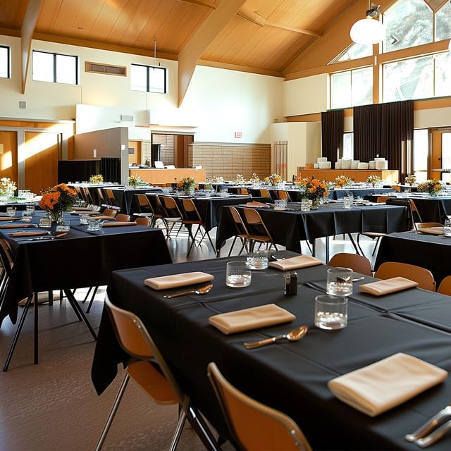 Niuara Black Plastic Table Cover Roll - 54" x 100FT | Disposable Table Cloth for Weddings & Parties