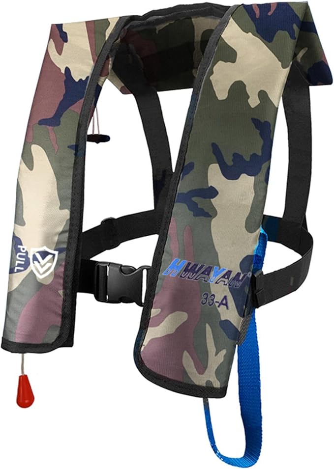 Automatic/Manual Inflatable Life Jacket| Inflatable PFD Kayak Vest Adult| Life Vest for Adults| Outdoor Water Sports| Supports up to 330 lbs|33g of Carbon Dioxide Cylinder