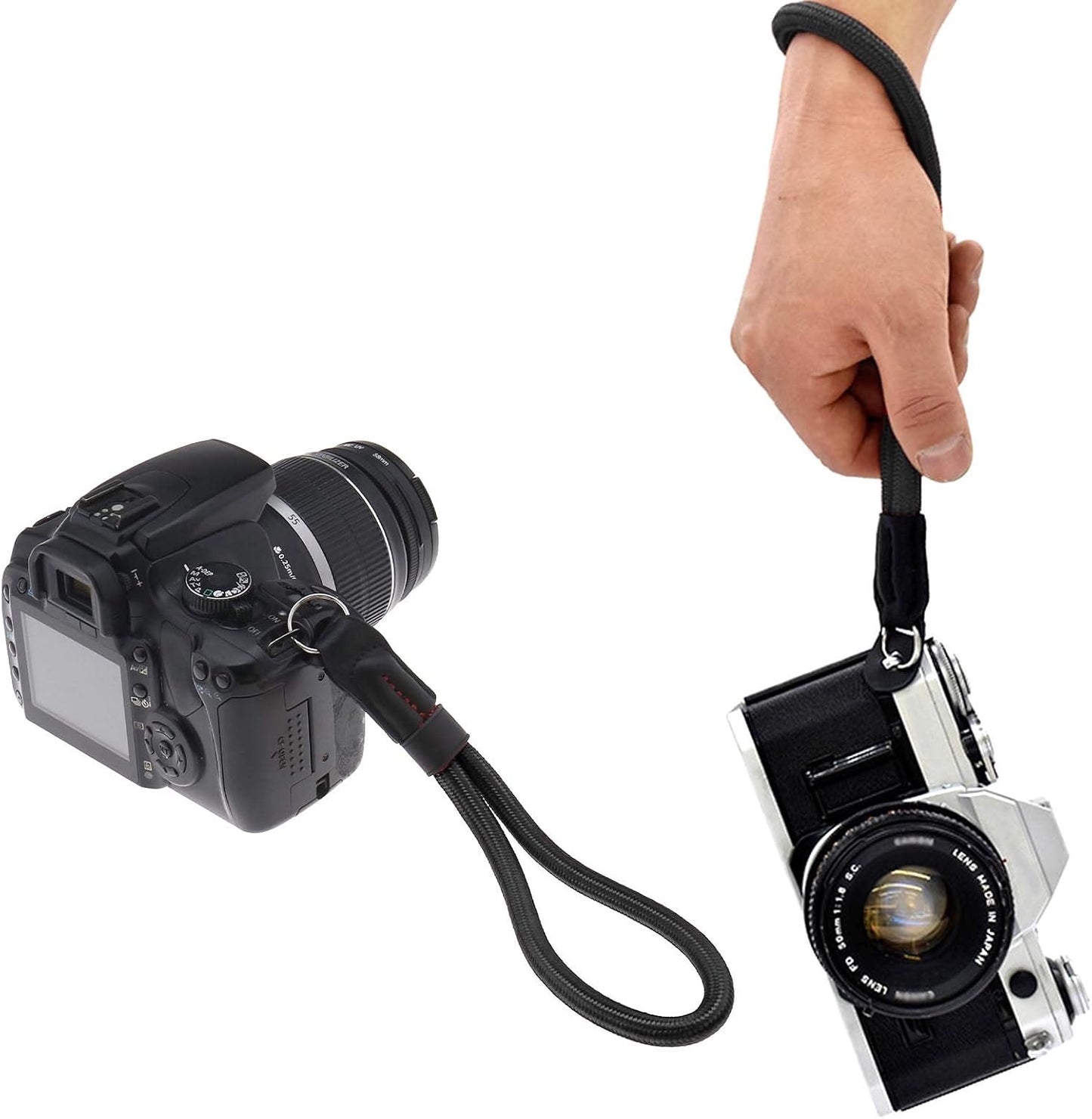 Soft Cotton Core Anti-Scratch Wrist Strap for DSLR Cameras - Comfortable & Stylish (Black)