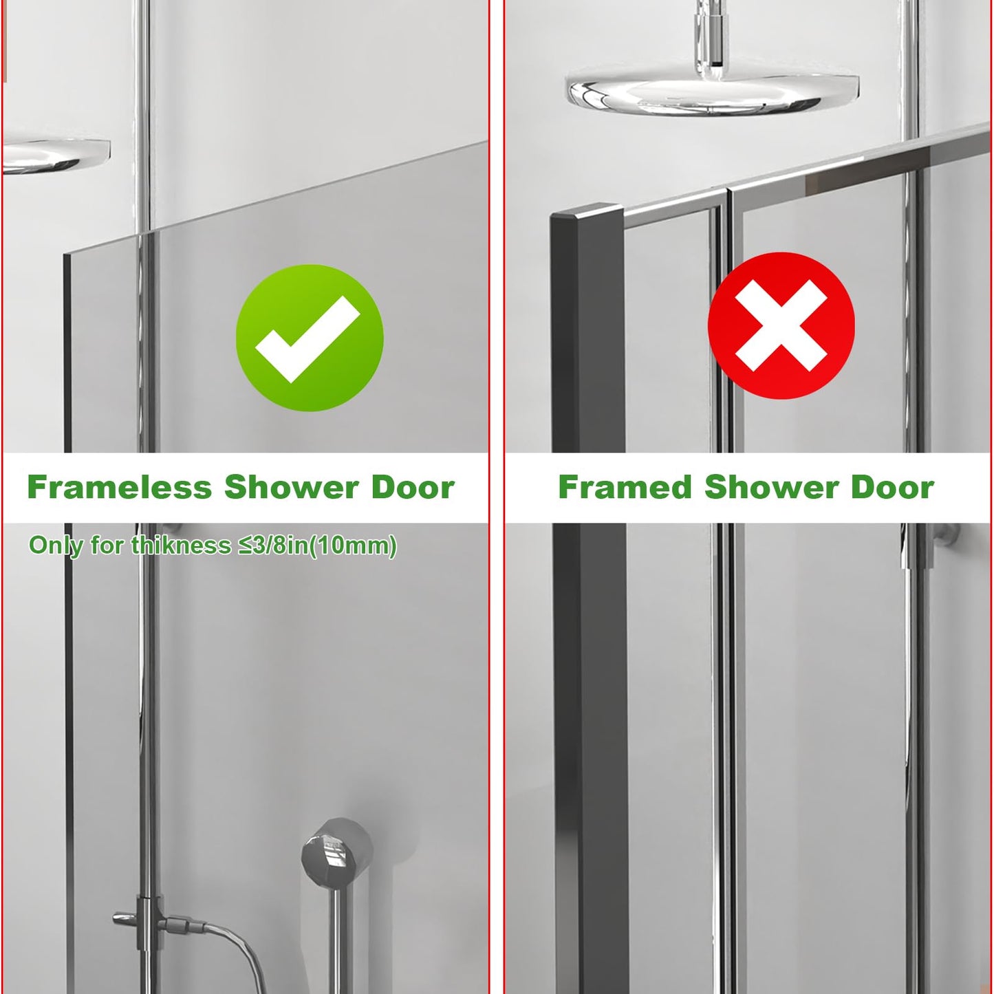 PMMASTO Shower Door Hooks, (7.5 Inch) Extended Towel Hooks for Bathroom Frameless Glass Shower Door, Stainless Steel Heavy Duty Hooks for Hanger Robe,Towel (Black ''T'' Shape 2 Pack)