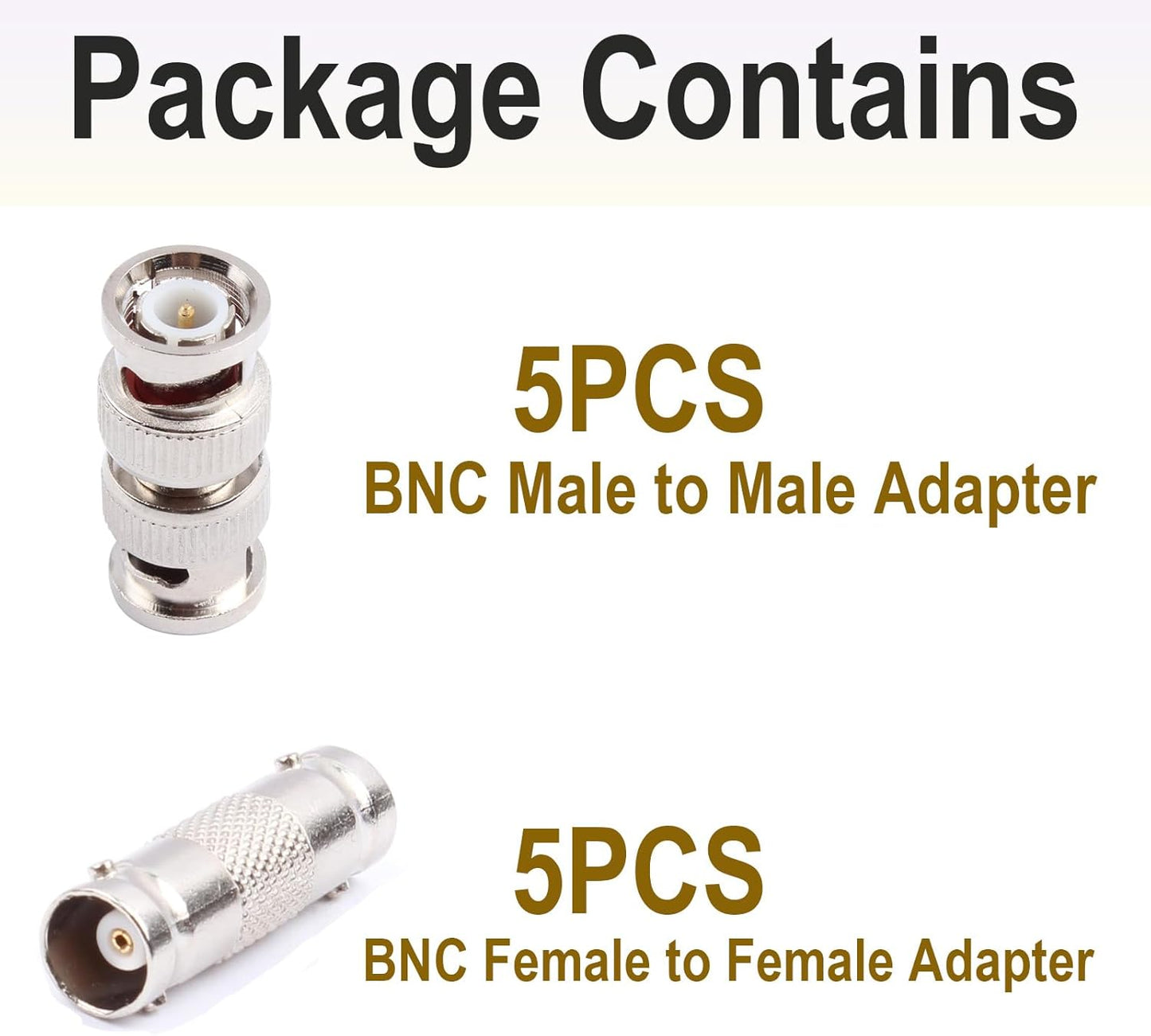 AIMHDUTY 5-Pack 5-Pack BNC Coupler Female to Female Connector and BNC Male to Male Adapter for CCTV Security Camera