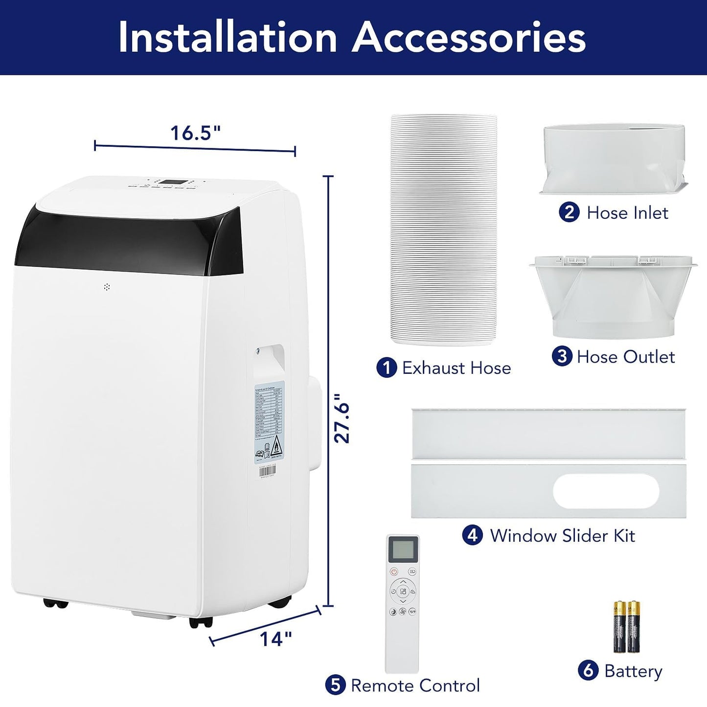 14000 BTU Portable Air Conditioners with Remote Control, 3-in-1 Free Standing Cooling AC Unit with Fan & Dehumidifier, Cools Room up to 750 sq.ft,Sleep Mode,3 Speed,Auto Swing,24H Timer