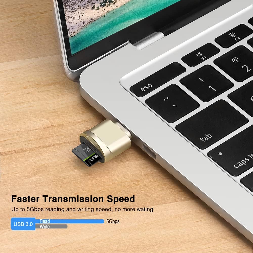 leizhan Type C Micro SD/TF Card Reader with Keychain,USB C to Micro SD SDHC SDXC OTG Memory Reader, Type C Card Reader