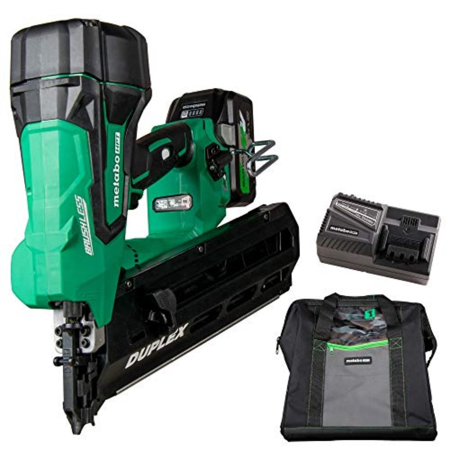 Metabo HPT 36V MultiVolt Cordless Forming Nailer, 3-1/2 Inch Duplex/Double Headed Fasteners, Power Tool with 2.5Ah Lithium Ion Battery, Drives 900 Nails per Charge, NR3675DD