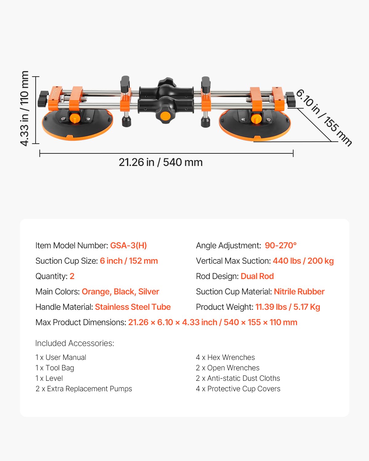 VEVOR 90 Degree Stone Seam Setter, 2 Packs Granite Seam Setter with 6 in Suction Cups, Seam Joiner for Seam Joining & Leveling, Granite Right Angle 90 Degree, 180 degrees, 270 degrees Countertop