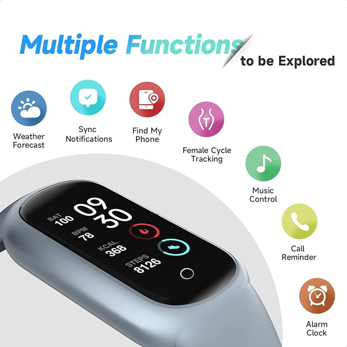 Fitness Tracker Watch with Heart Rate/Sleep Tracker/IP68 Waterproof, Activity Tracker with Pedometer Step Counter, Health Watch for Women Men with 14 Sports Compatible Android iOS, Slate Gray