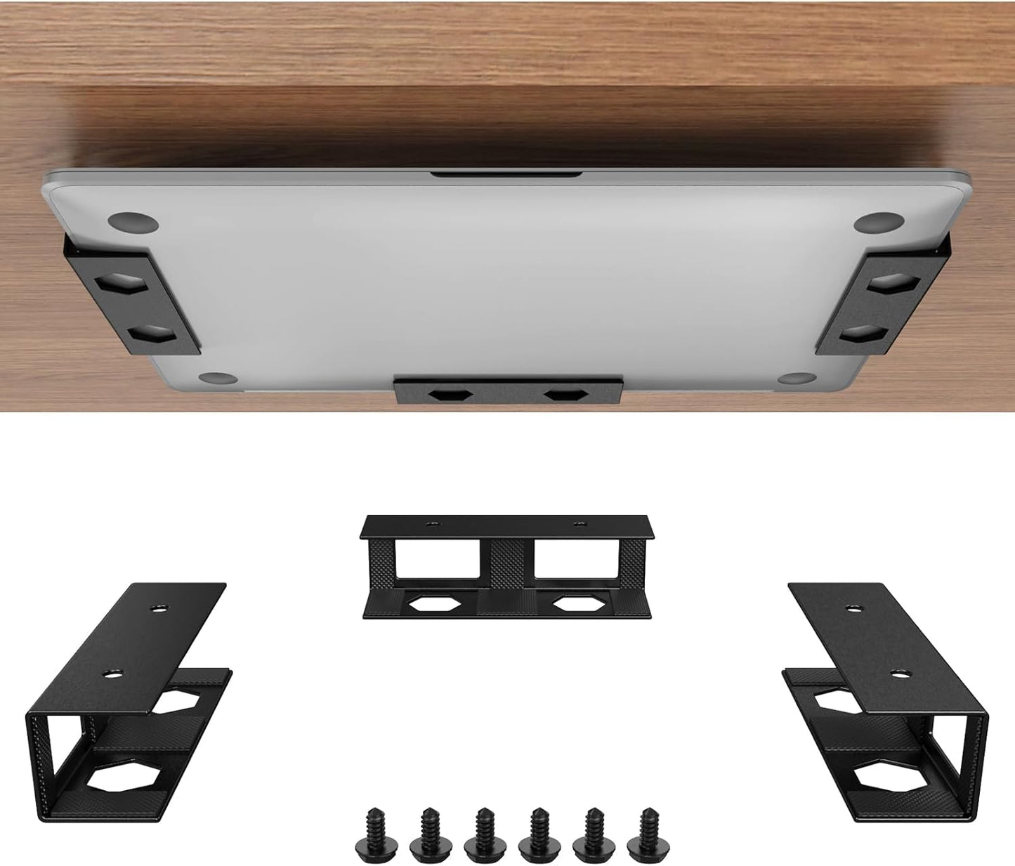 Joythink 3 Universal Under Desk Metal Mount Laptop Holder Tray with Anti-Scratch Under Table Hidden Docking Station