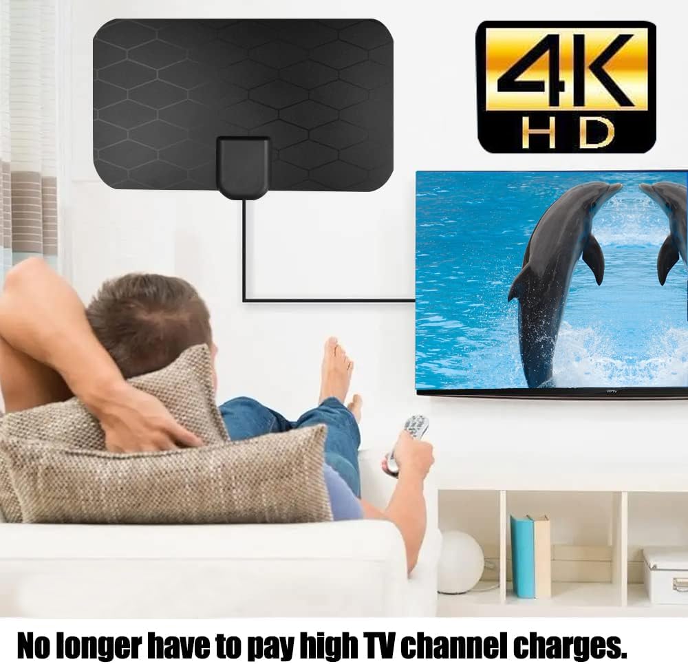 KANGYUE TV,360Reception,Support 4K 1080p 10ft Digital TV Antenna,Antenna for Smart Smart Television,Signal