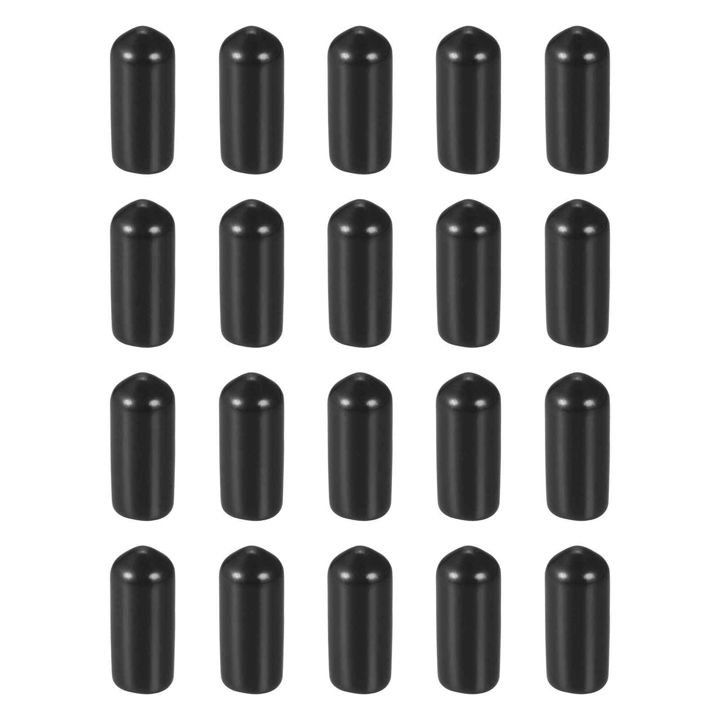 DMiotech 20 Pack 1/4"(6mm) ID Black Screw Thread Protectors Rubber End Caps Bolt Covers for Screw Bolt Furniture Pipe