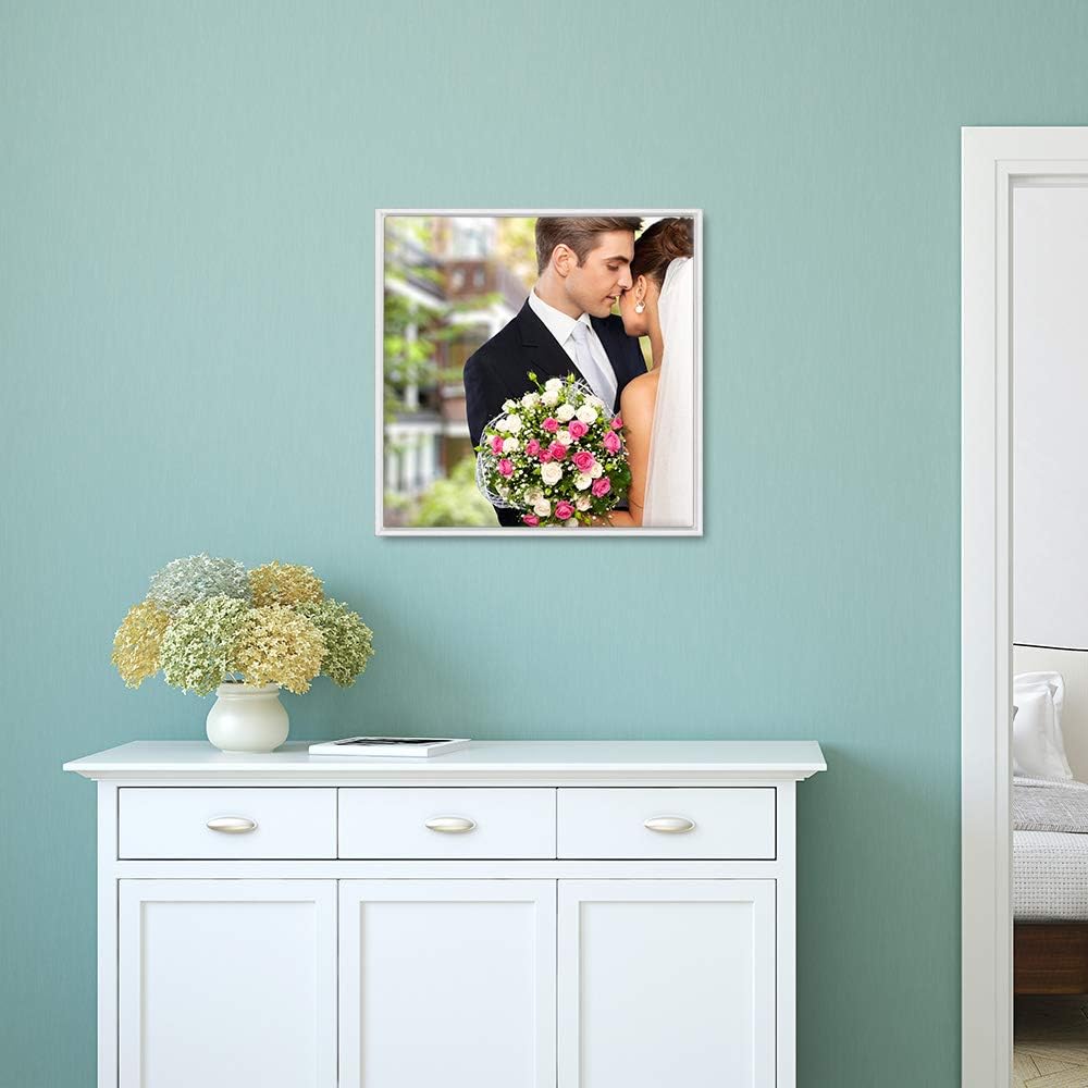 wall26 Framed Canvas Wall Art - Custom Home Decor for Living Room & Bedroom | 16"x16", White Frame