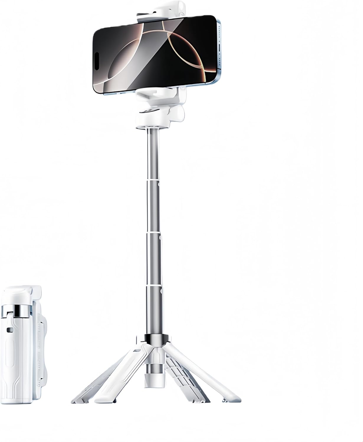 Briteroh 4" 4-Leg 360 3.8 oz Mini Selfie Stick Tripod, Pocket-Sized Selfie Stick with Bluetooth Remote, Reinforced