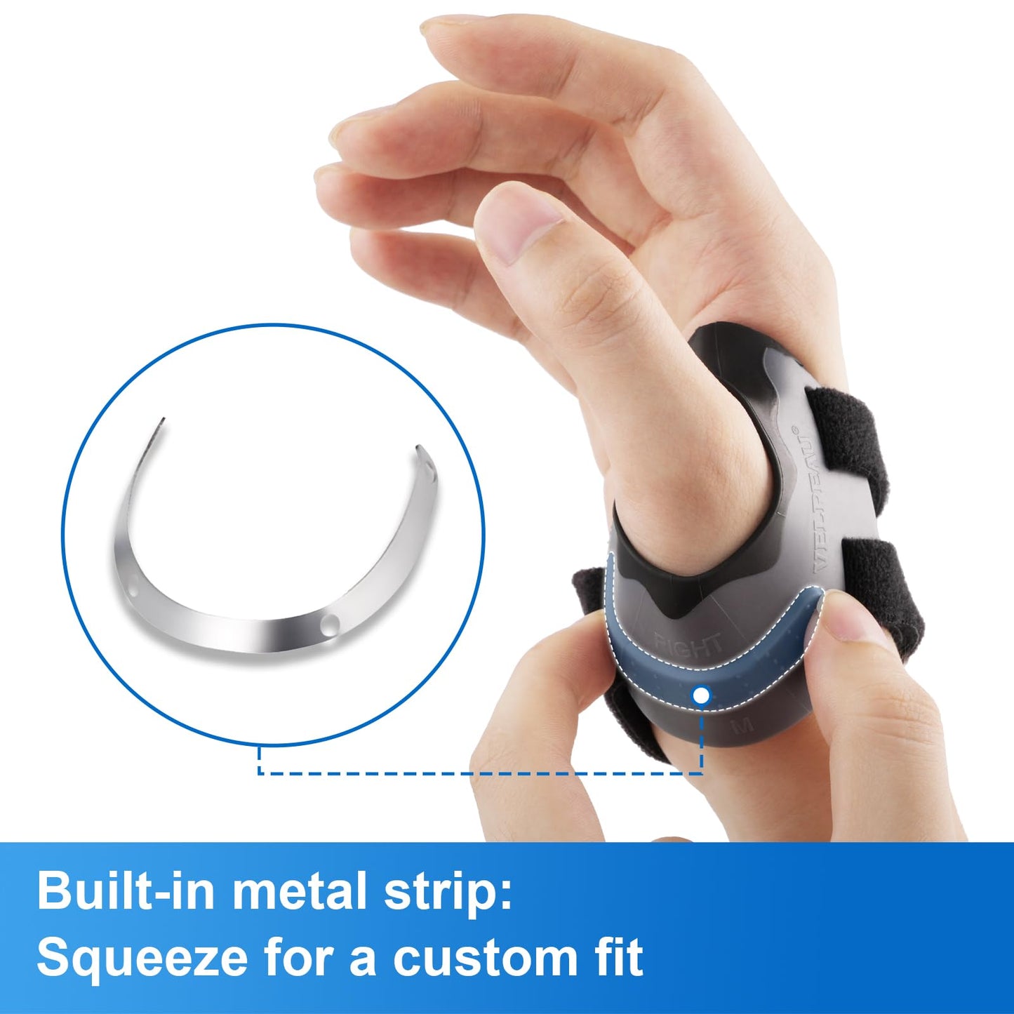 Velpeau CMC Joint Thumb Arthritis Support Brace - Soft & Hard Plastic Compose - with Thumb Compression Sleeve, Stabilizes Thumb CMC Joint Without Limiting Hand Function (Black, Right - Medium)