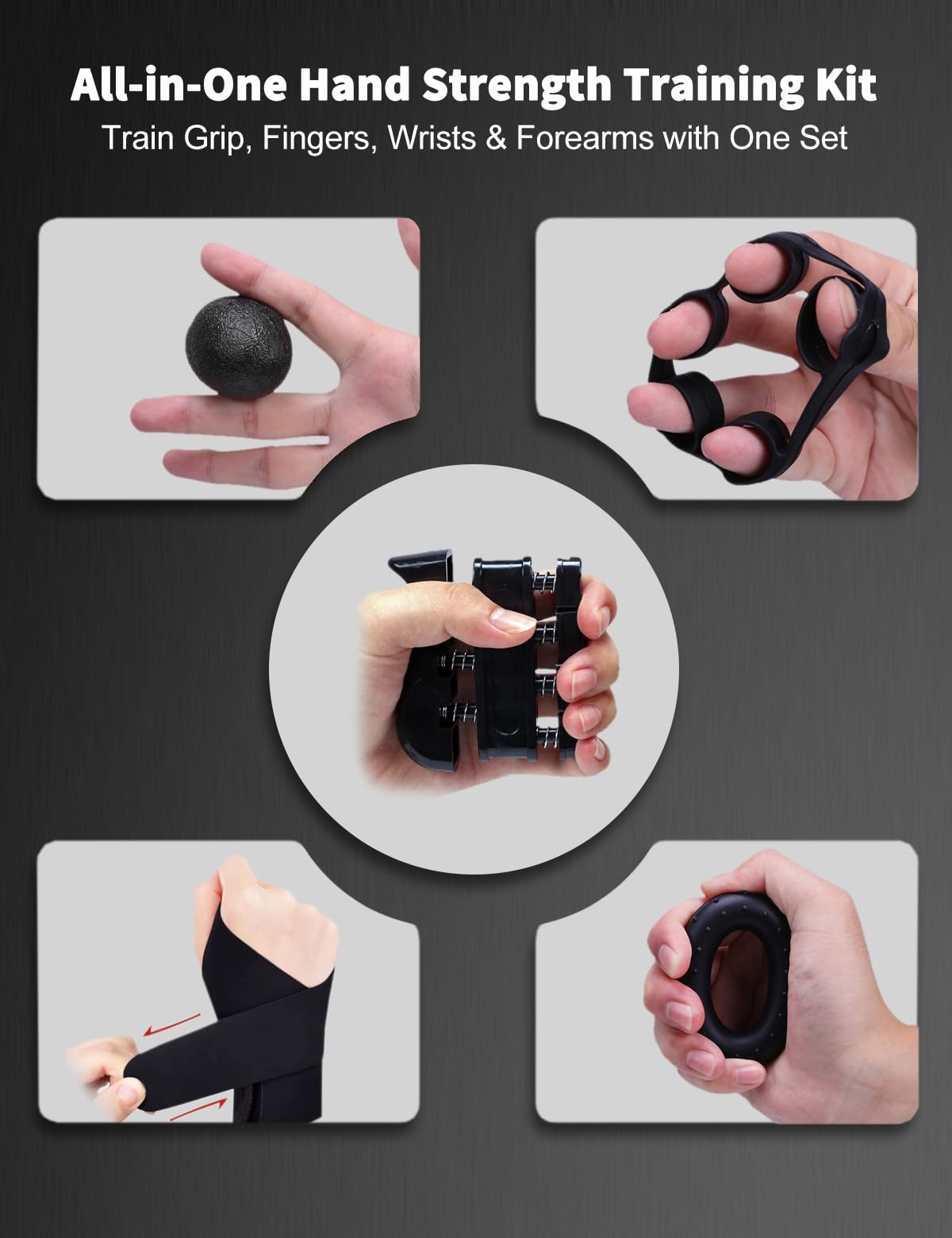 Grip Strength Trainer, Adjustable Hand Gripper 11–220 LBS with Automatic Counter – Ergonomic Forearm Strengthener for Grip Workout & Fitness Training