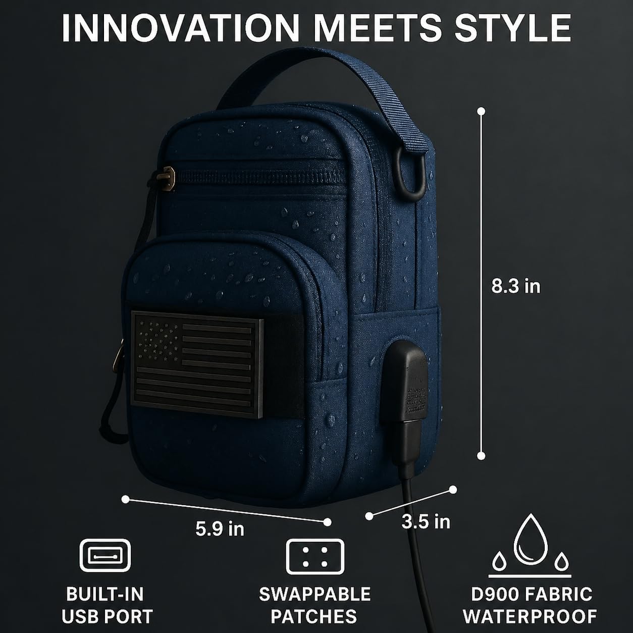LEPHYON Magnetic Gym Bag, Small Gym Bag for Men & Women, Crossbody Sling Bags with Strong Magnets, USB Charging Port, Multi-Carry Design, Perfect for Travel Workout Sports, Best Gift for Fitness Lover