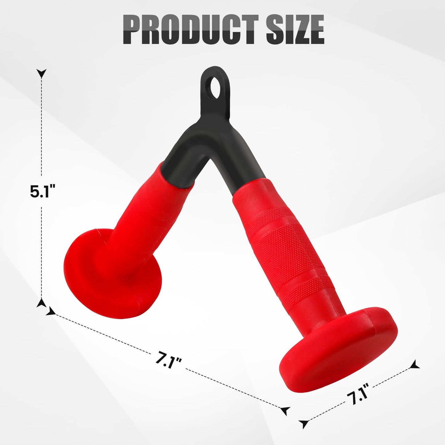 E.T.ENERGIC V-Shaped Bar with PU Grip, Environmentally Odorless, V Bar LAT Pull Down Cable Machine Attachment for Weight Workout Tricep Pull Down Attachment for Home Gym, Black+Red