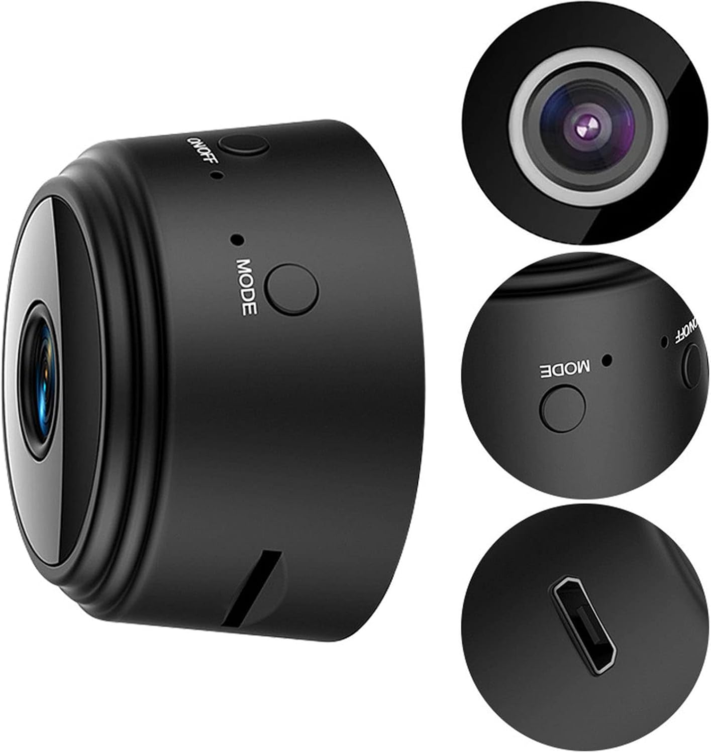 ciciglow A9 1080P Camera Indoor, Magnetic Pet Dog Camera Baby Camera Mini Camera Security Camera (Black)