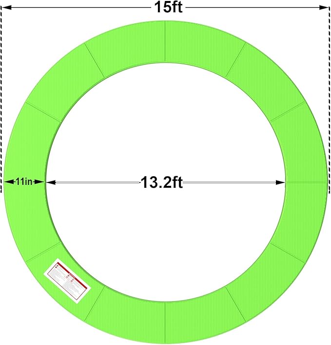 LANGXUN Universal Trampoline Repalcement Safety Pad, 8ft 10ft 12ft 14ft 15ft 16ft Waterproof Surround Spring Foam Cover for Round Frame