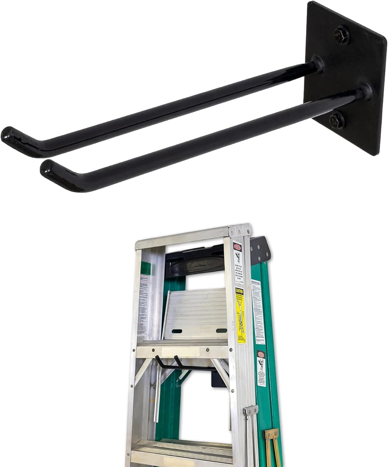 StoreYourBoard Ladder Storage Wall Hook - Heavy-Duty Steel Hanger for 2-3 Ladders, Supports 50 lbs