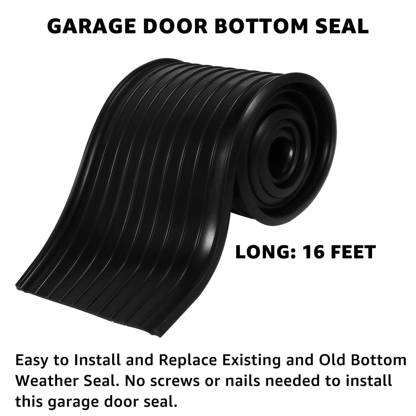 for Wayne Dalton Garage Door Bottom Weather Seal 154448 Replacement for Weather Stripping Fit 16 FT Wide Doors（16Ft）