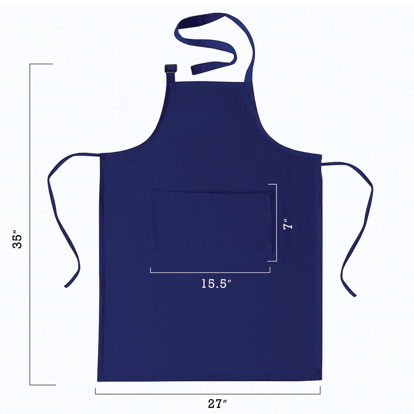 RAJRANG Chef Apron for Women Men with Pockets Cotton Kitchen Cooking Long Aprons Sodalite Blue 35x27 Inches Pack of 5