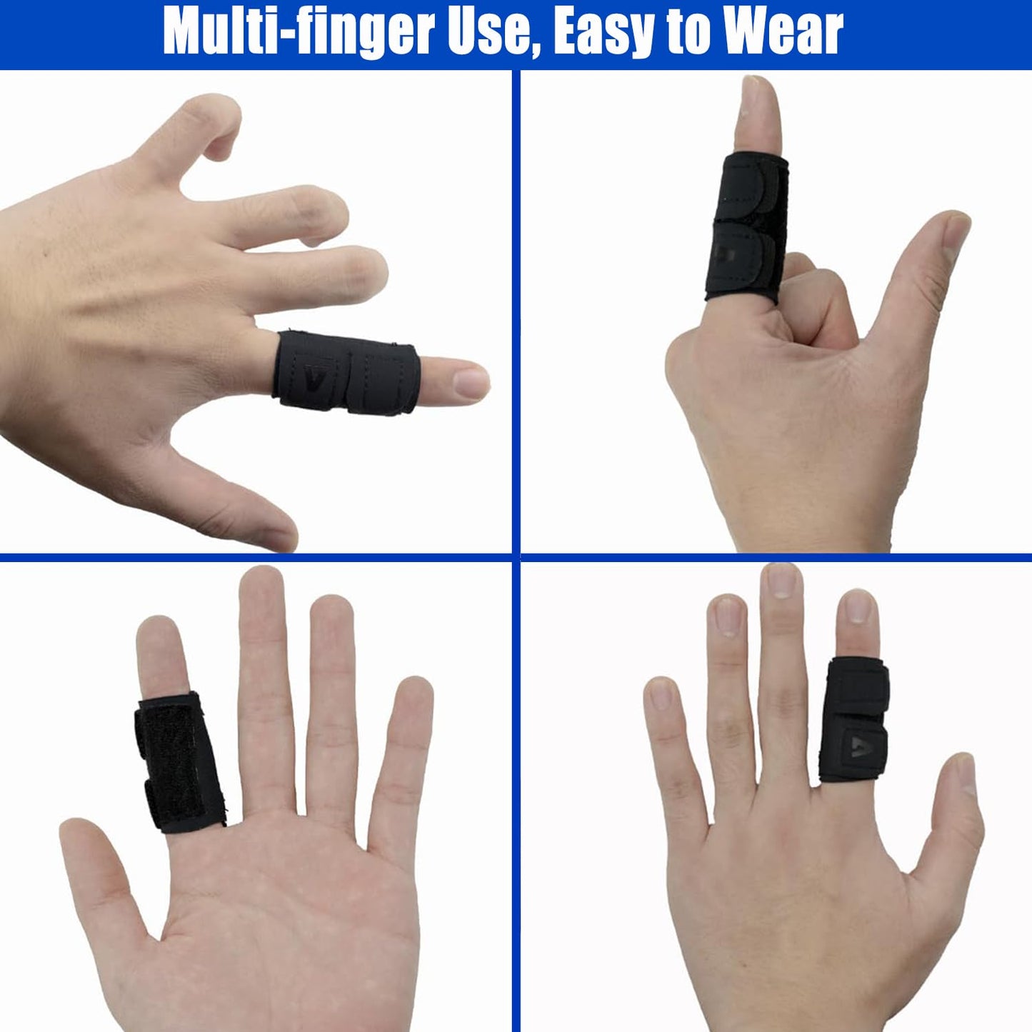 Mezeic Elastic Finger Sleeves Finger Splint Support Thumb Brace Protector Relieve Pain for Arthritis, Triggger Finger, Reusable Finger Tapes for Basketball, Tennis, Baseball, Volleyball, Badminton - M
