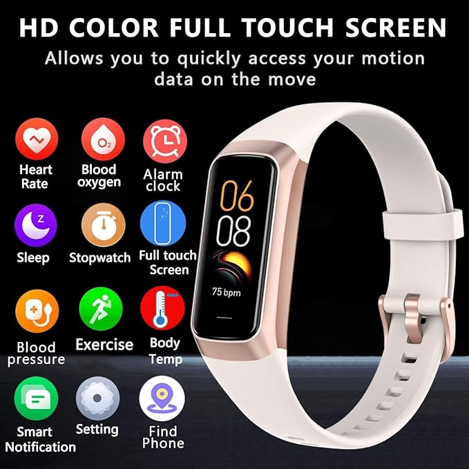 Fitness Tracker with 24/7 Heart Rate Blood Oxygen Sleep Monitor,Activity Tracker with 1.1" AMOLED Touch Color Screen, Multiple Sport Modes Step Counter,IP68 Waterproof for Women Men